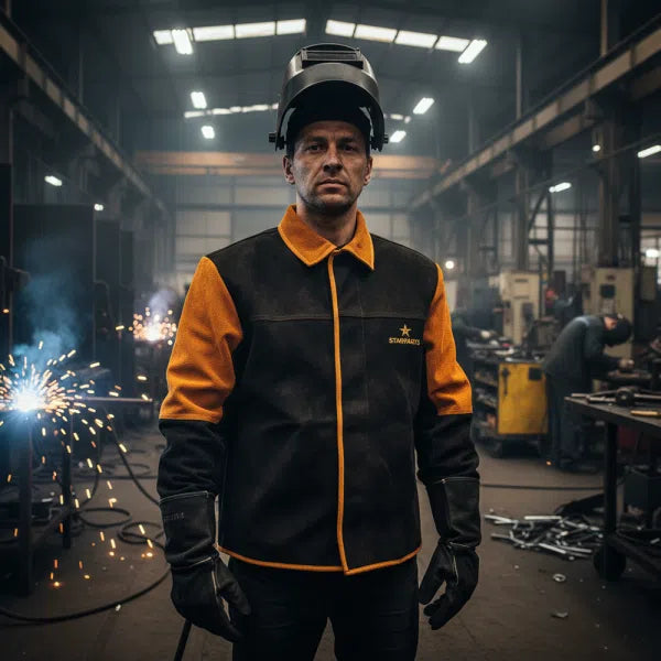 Premium Welders Jacket (Black/Orange)