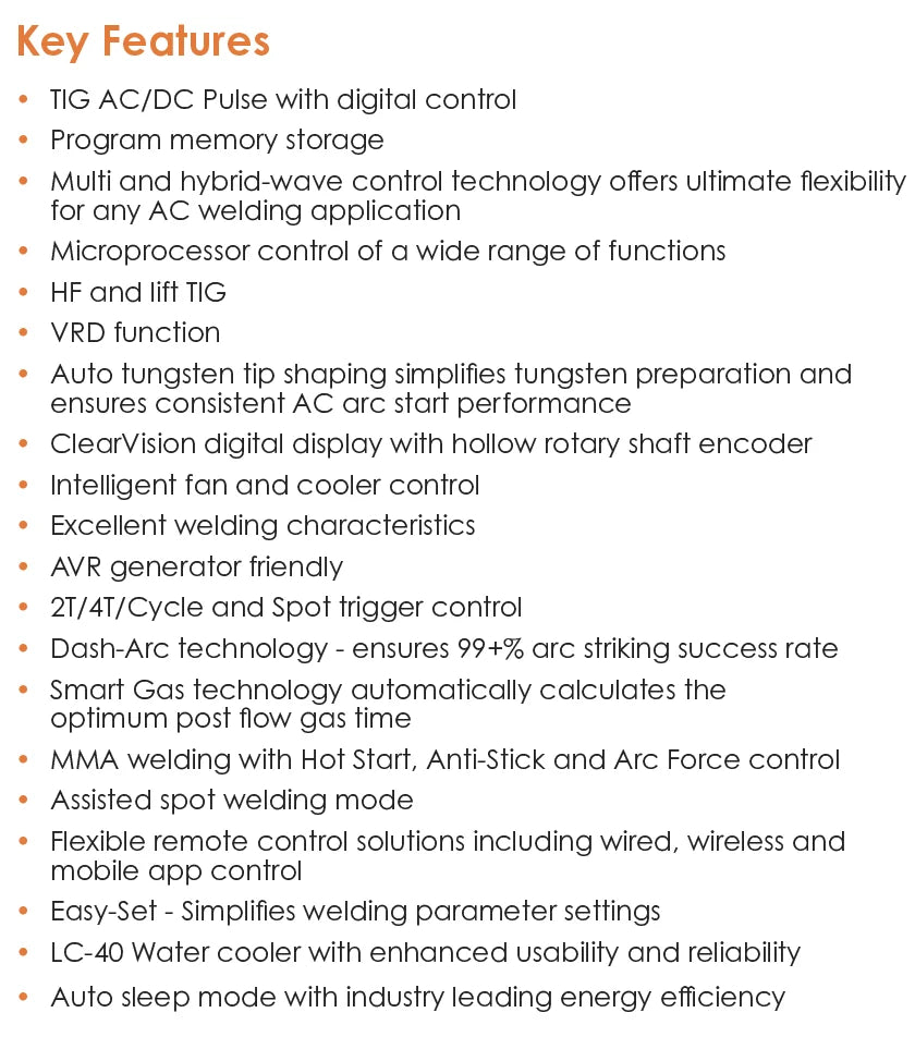 Jasic EVO TIG 320P AC/DC Water Cooled Package