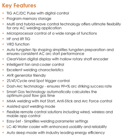 Jasic EVO TIG 320P AC/DC Water Cooled Package