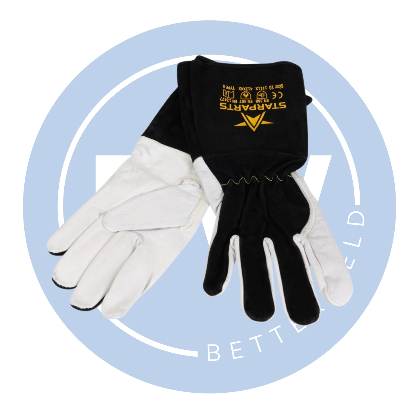 Leather TIG Welding Gloves (Black/White)