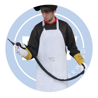 Chrome Leather Welders Apron (White)