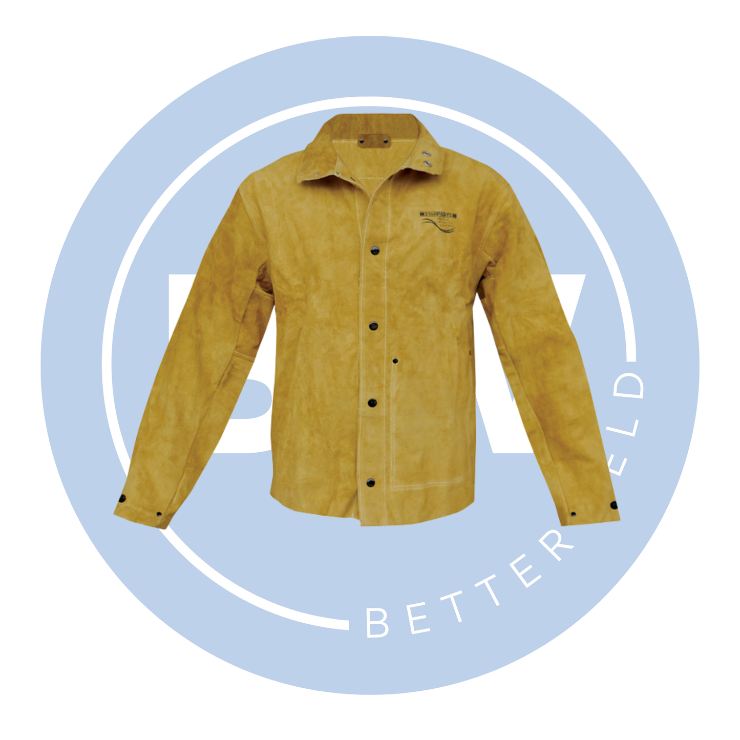 Gold Leather Welders Jacket (Sizes M–XXL)