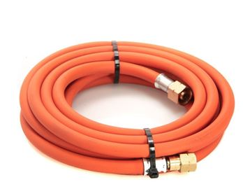 Propane Fitted Hose 10mm (3/8") x 5m c/w Hose Check Valves (3/8")