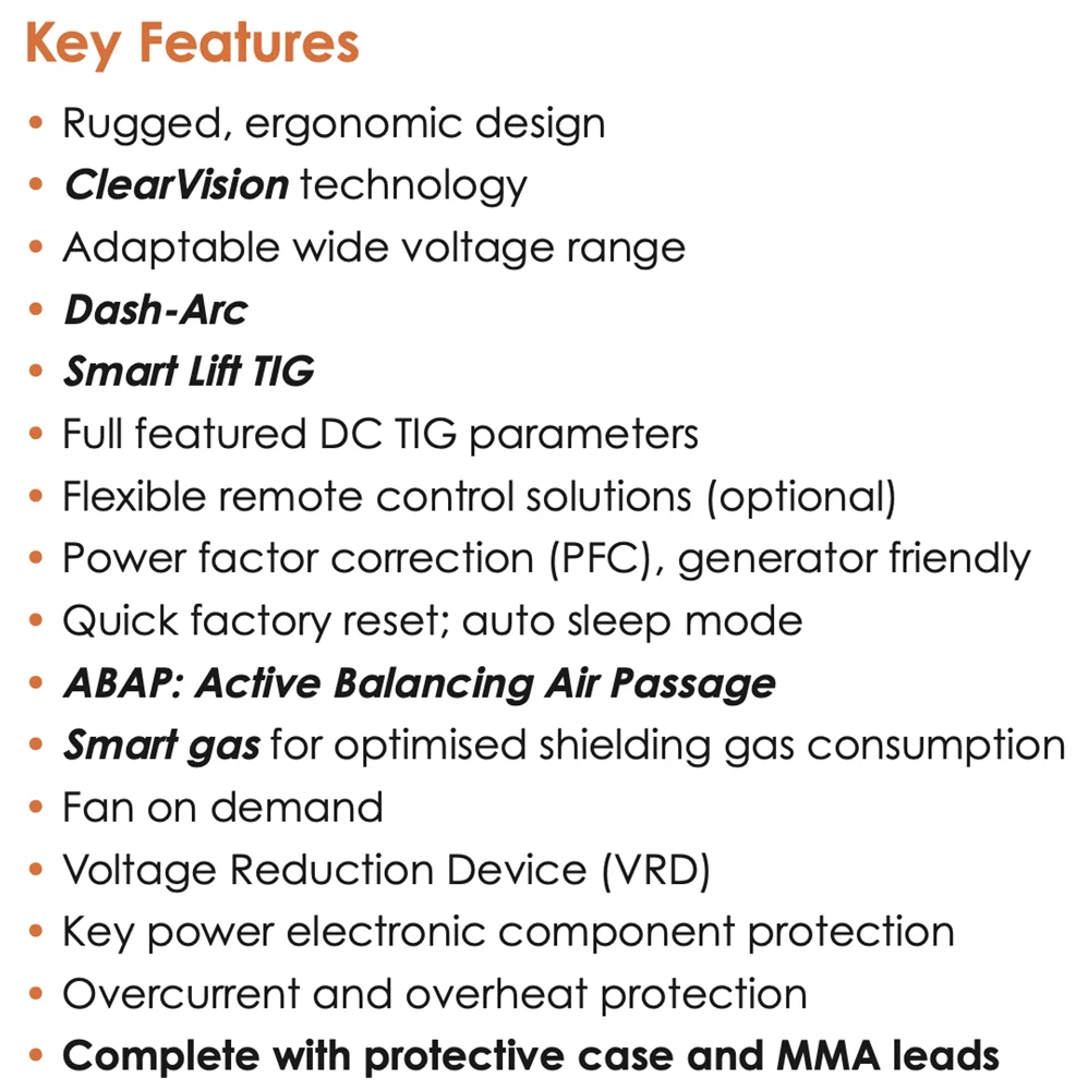 Jasic EVO TIG 200 DC PFC Inverter Package
