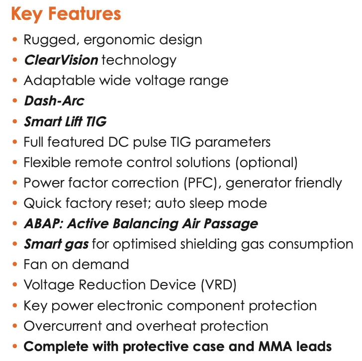 Jasic EVO TIG 200P DC PFC Pulse Inverter Package